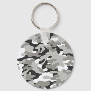 Black and Grey Camo Design Key Ring