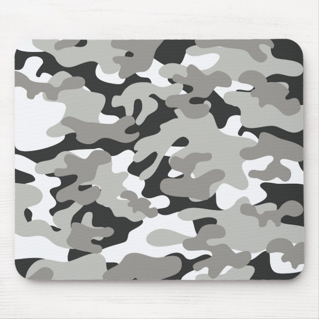 Black and Grey Camo Mouse Mat (Front)