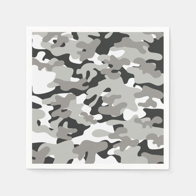 Black and Grey Camo Napkin (Front)