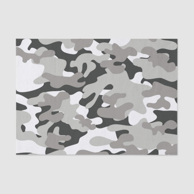 Black and Grey Camo Tissue Paper (Front)