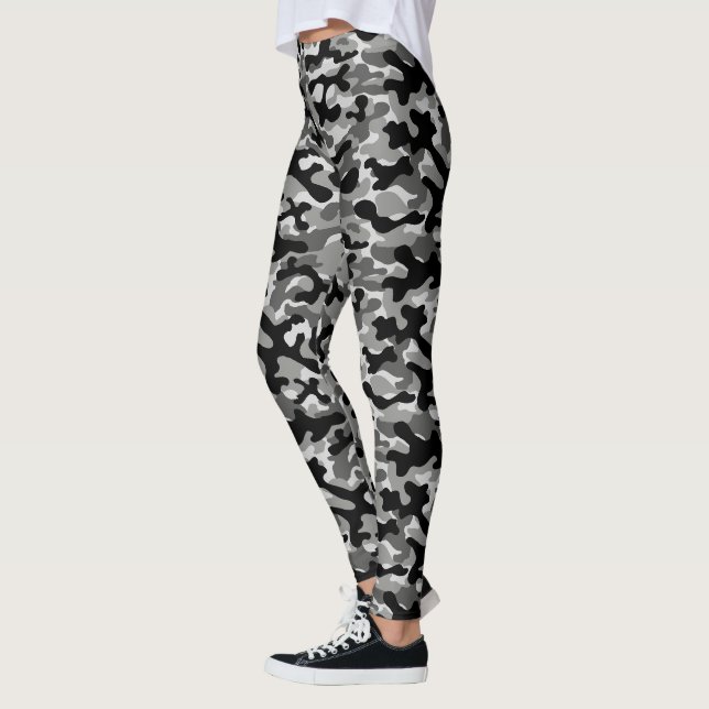 Black and Grey Camouflage  Leggings (Left)