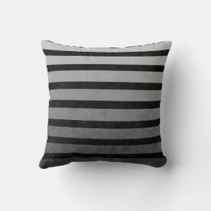Black And Grey Camouflage Textured Line Stripes Cushion