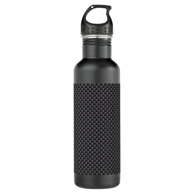 Black and Grey Carbon Fibre Polymer 710 Ml Water Bottle (Front)