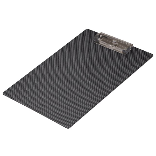 Black and Grey Carbon Fibre Polymer Clipboard (Angled)