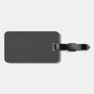Black and Grey Carbon Fibre Polymer Luggage Tag