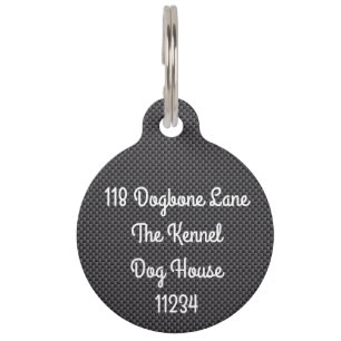 Black and Grey Carbon Fibre Polymer Pet Tag