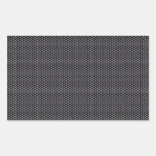 Black and Grey Carbon Fibre Polymer Rectangular Sticker