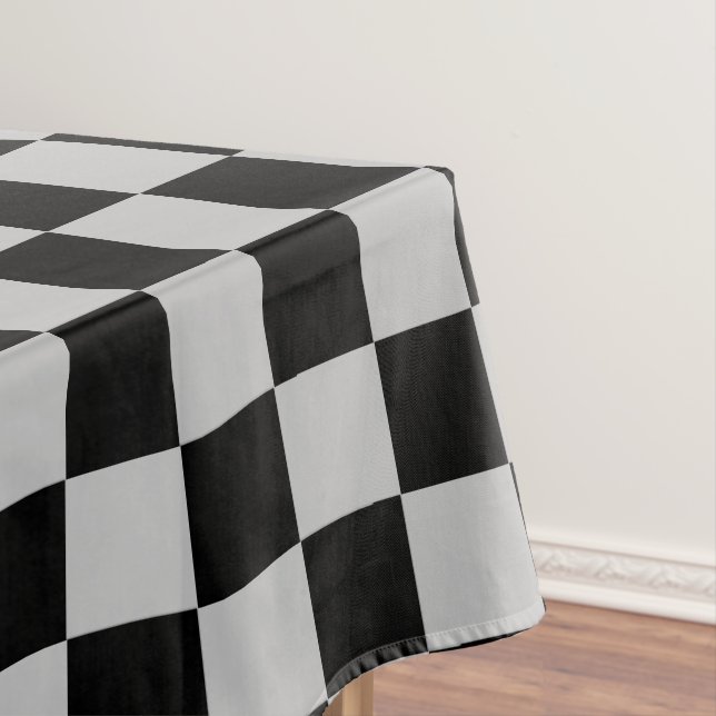 Black and Grey Check Tablecloth (In Situ)