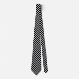 Black and Grey Checked Tie