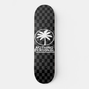 Black and Grey Chequerboard Pattern Skateboard