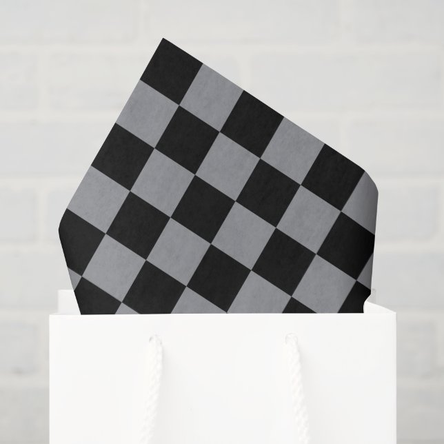 Black and Grey Chequered Print Tissue Paper (Gift Bag)