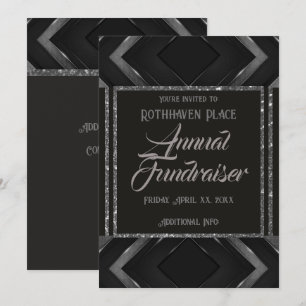 Black And Grey Chevron Invitation