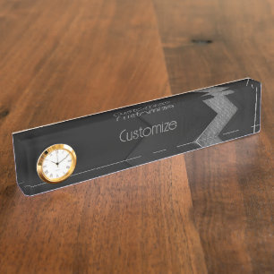 Black And Grey Chevron Nameplate