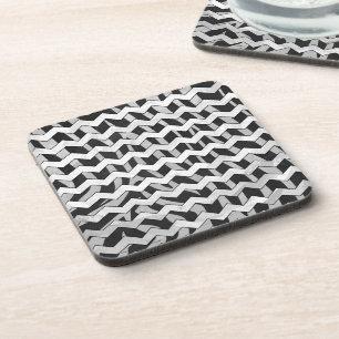 Black and Grey Chevron Zebra pattern Coaster