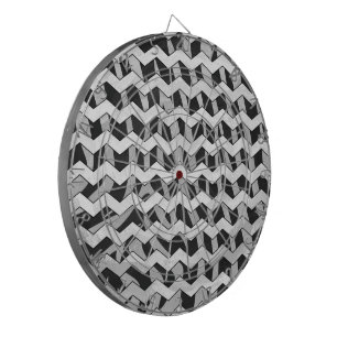Black and Grey Chevron Zebra pattern Dartboard