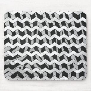 Black and Grey Chevron Zebra pattern Mouse Mat