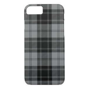 Black and Grey Clan Douglas Tartan iPhone 8/7 Case