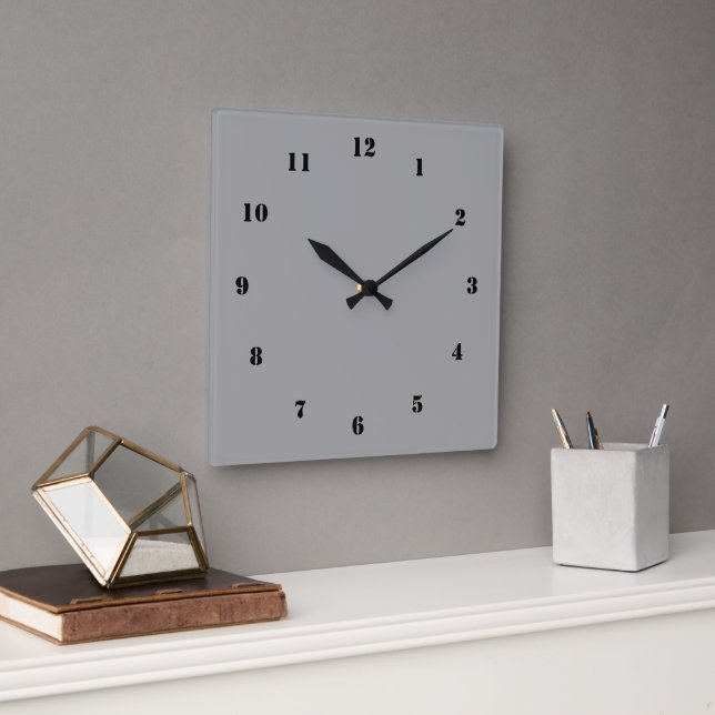 Black and Grey Clock Personalised Custom Colour (Office)