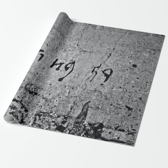 Black and grey concrete surface wrapping paper (Unrolled)
