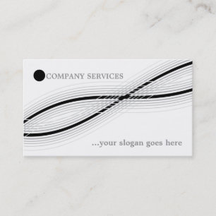 Black and grey crossed curved lines and circle business card