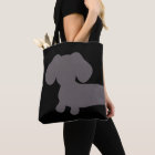 Black and Grey Dachshund Tote Bag