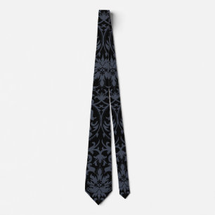 Black and Grey Damask Tie