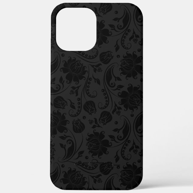 Black and grey damasks pattern Case-Mate iPhone case (Back)