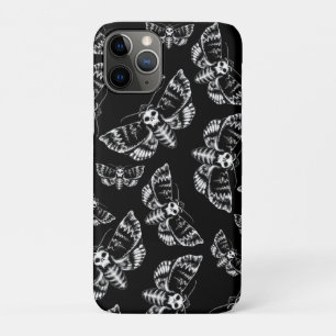 Black and Grey Deaths Head Hawk Moth Gothic Skull iPhone 11 Pro Case