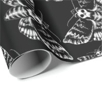 Black and Grey Deaths Head Hawk Moth Skull Gothic
