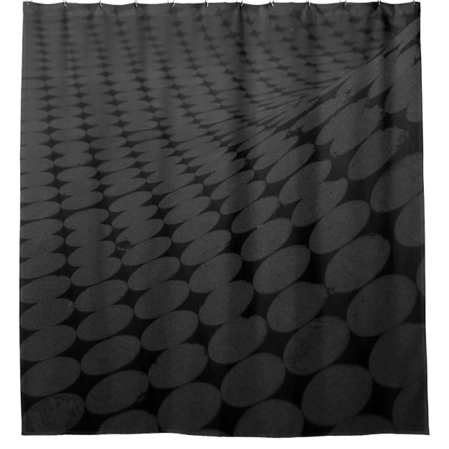 Black and grey dotted surface shower curtain (Front)