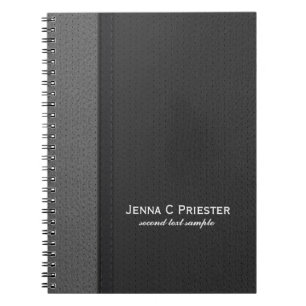 Black And Grey Faux Leather Notebook