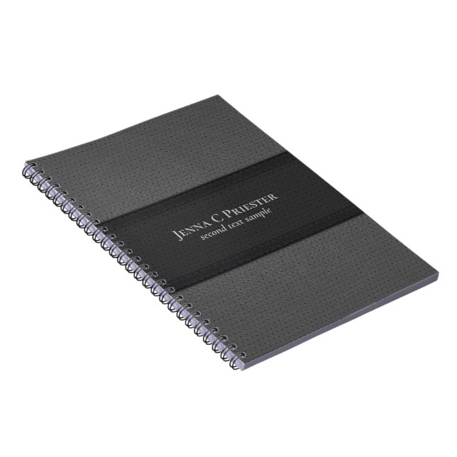 Black And Grey Faux Leather Texture 2 Notebook (Right Side)