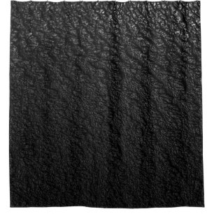 Black and grey floral textile shower curtain