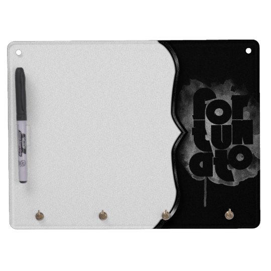 Black and Grey Fortunato Dry Erase Board With Key Ring Holder