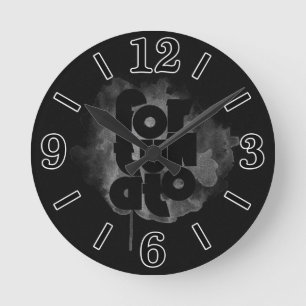 Black and Grey Fortunato Round Clock