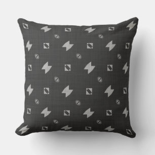 Black and Grey Geometric Cushion