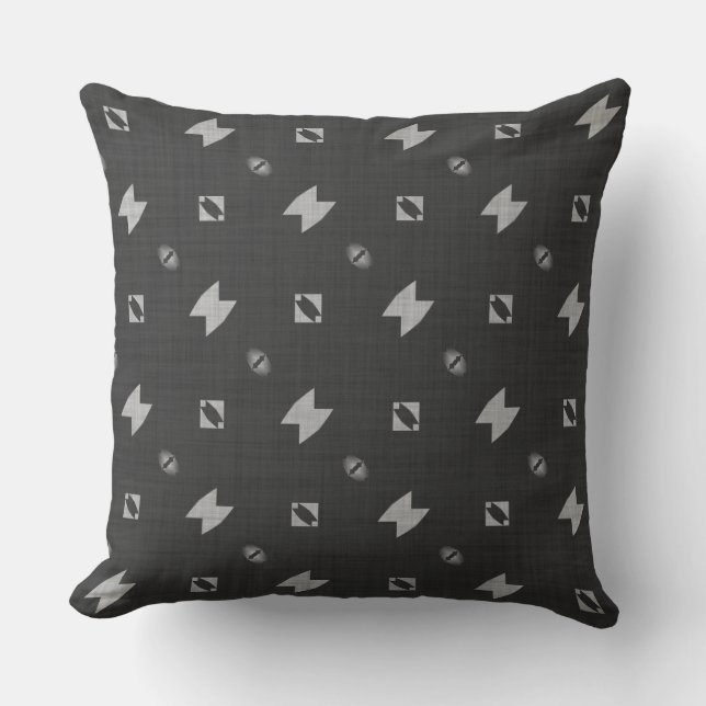 Black and  Grey Geometric Cushion (Front)