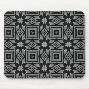 Black and Grey Geometric design Mouse Mat
