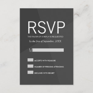Black and Grey Geometric RSVP Cards