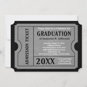 Black and Grey Graduation Ticket Invitation