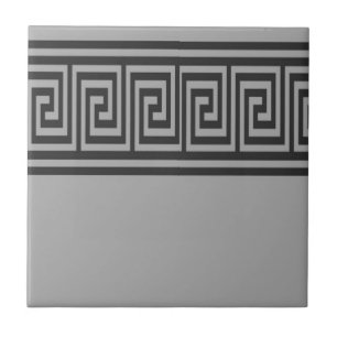 Black and grey greek keylines tile