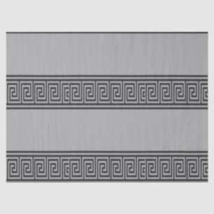 Black and grey greek keylines tissue paper