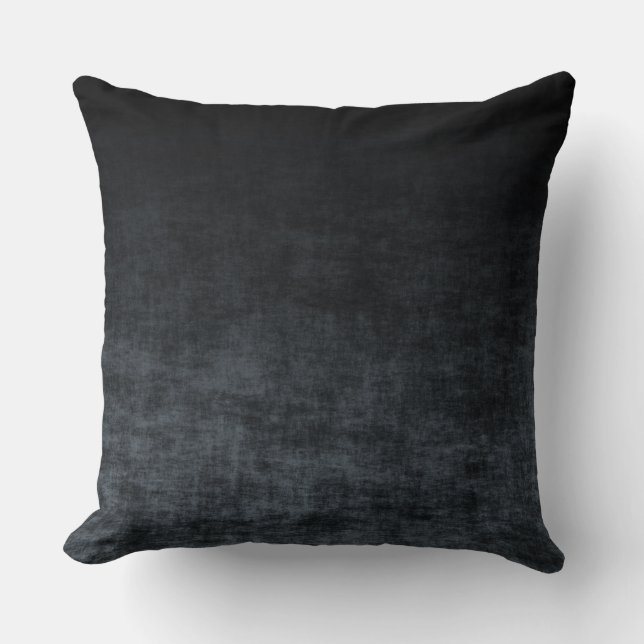 Black and Grey Grunge Ombre Texture Cushion (Front)