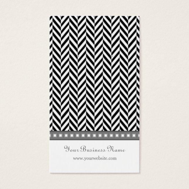 Black and Grey Herringbone Earring Cards (Front)