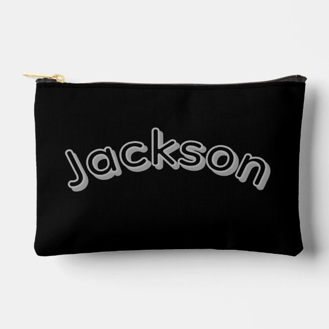 Black And Grey Jackson Name, Accessory Pouch (Front)