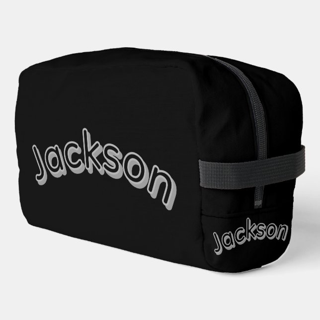 Black And Grey Jackson Name, Dopp Kit (Left Corner)