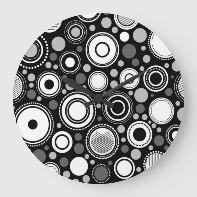Black and Grey  Large Clock (Front)