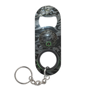 Black And Grey Lawn Bowl, Bottle Opener Keyring