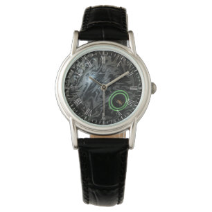 Black And Grey Lawn Bowl, Leather Watch