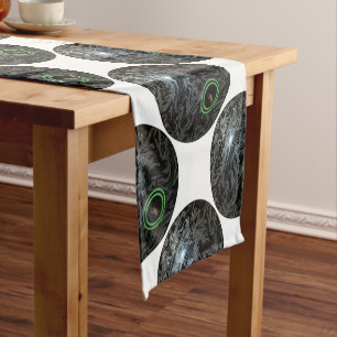Black And Grey Lawn Bowl, Table Runner